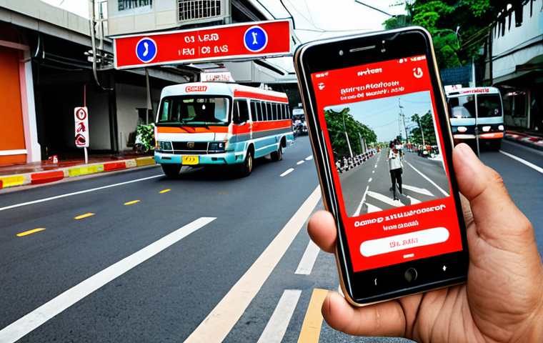 **

A scene depicting someone calling the emergency hotline 1669 in Thailand. Focus on clear and accurate communication of location details. Include elements like landmarks, street signs (in Thai), or GPS display on a phone. The overall feel should be urgent but calm.

**