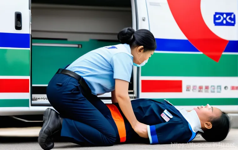 응급구조사와 독극물 중독 응급처치 - **Prompt 1: Compassionate Paramedic in Action**
    "A determined and compassionate Thai female para...