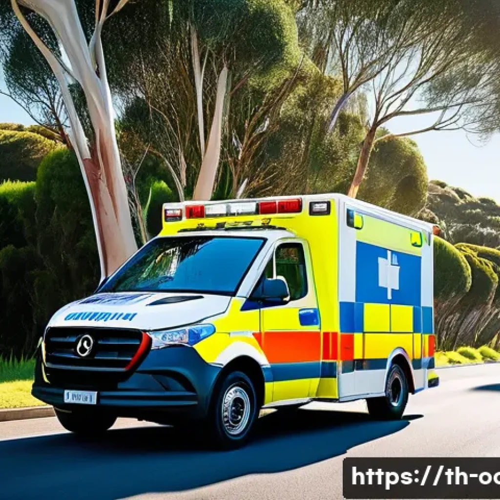 응급구조사 해외 취업 가이드 - A professional emergency medical technician (EMT) team in Australia responding to a roadside acciden...